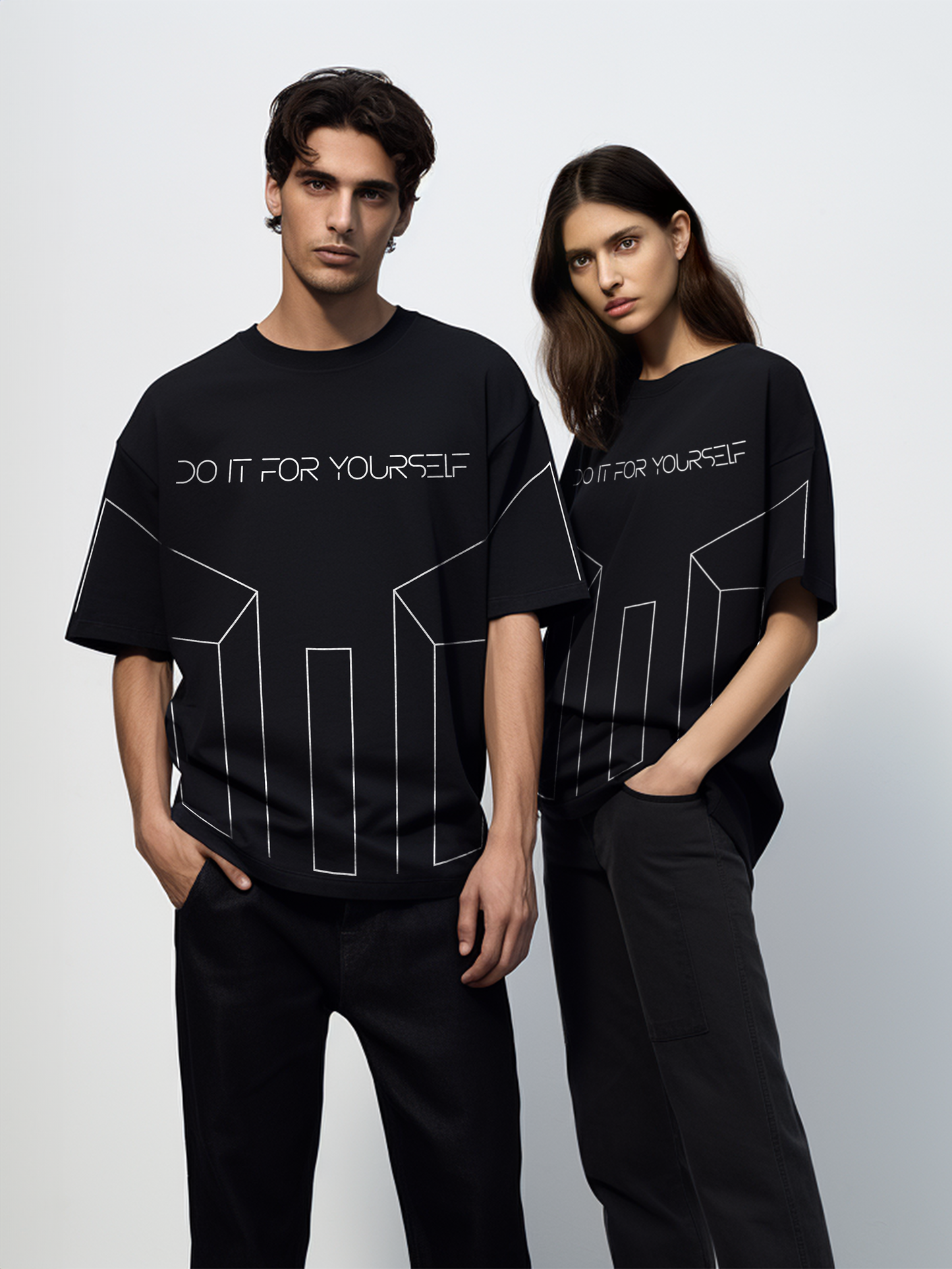 Do It - Unisex Funky Oversized Printed T-Shirt | Black