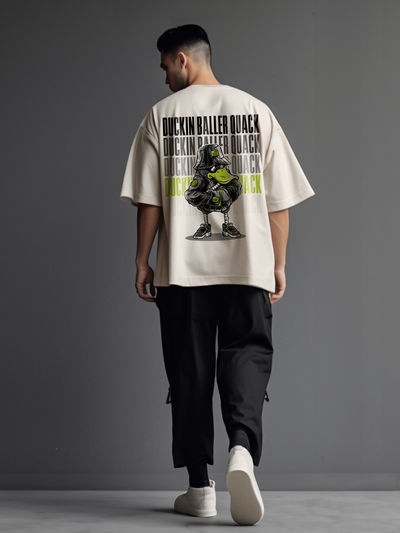 Duckin Baller- Unisex Funky Oversized Printed T-Shirt