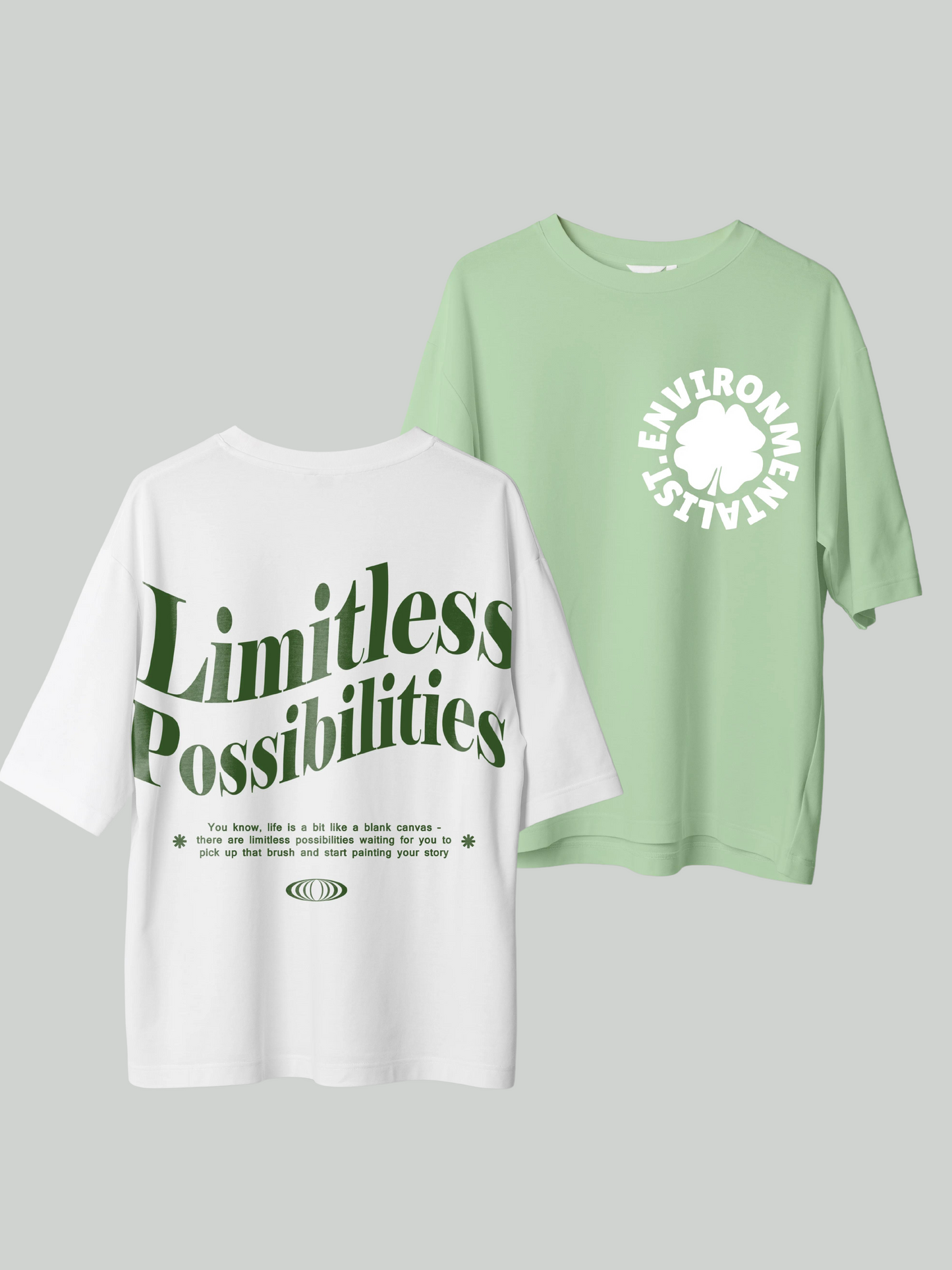Eco-Friendly & Limitless- Unisex Oversized Printed T-Shirt
