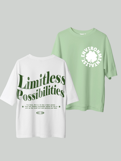 Eco-Friendly & Limitless- Unisex Oversized Printed T-Shirt