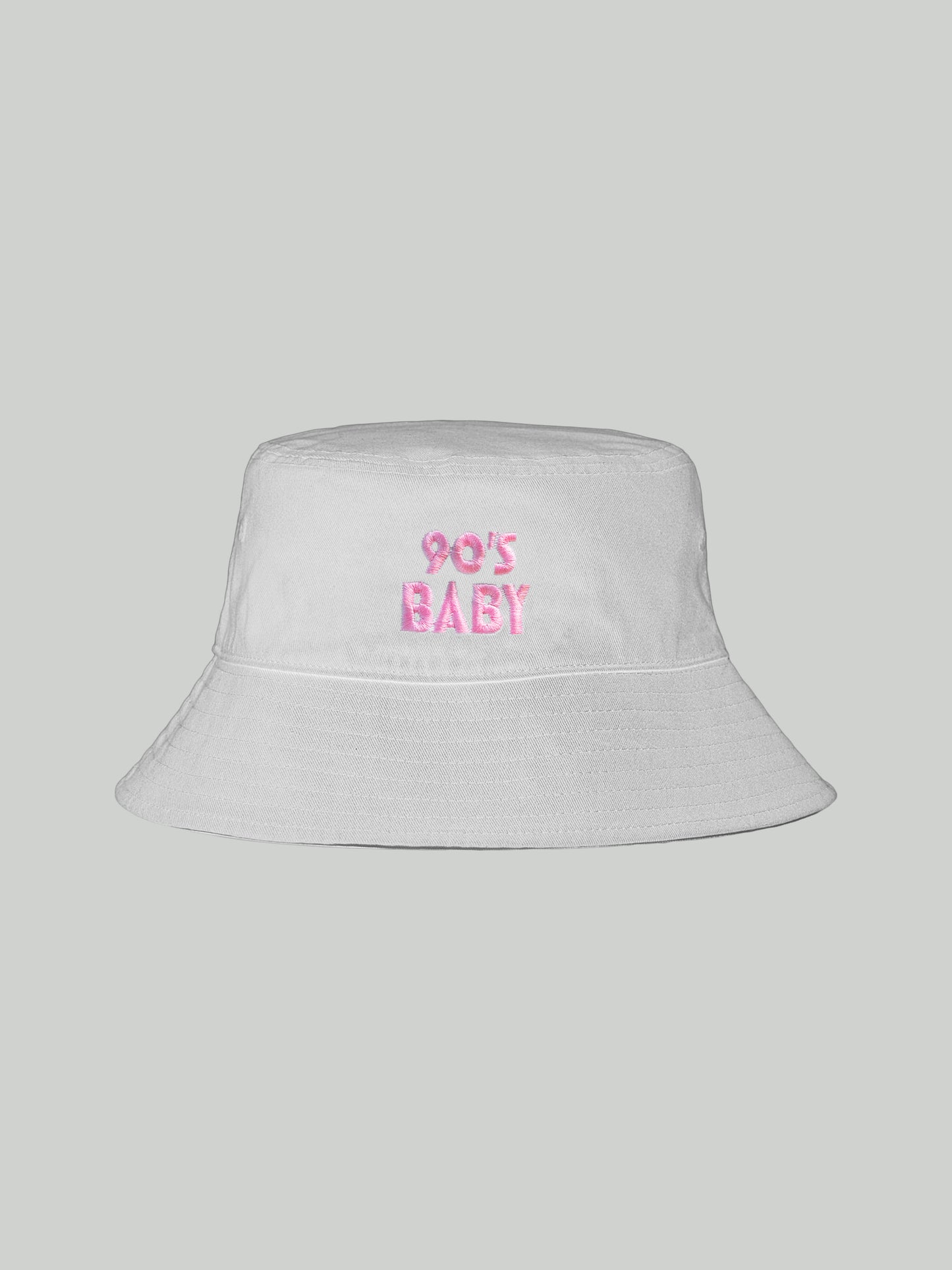 90's-baby embroidered bucket hat