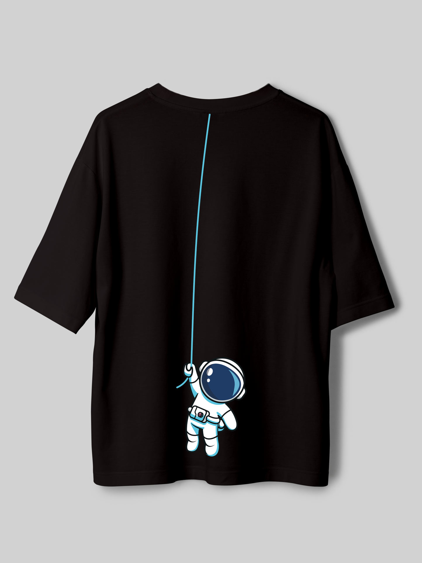 Space- Unisex Funky Oversized Printed T-Shirt | Black