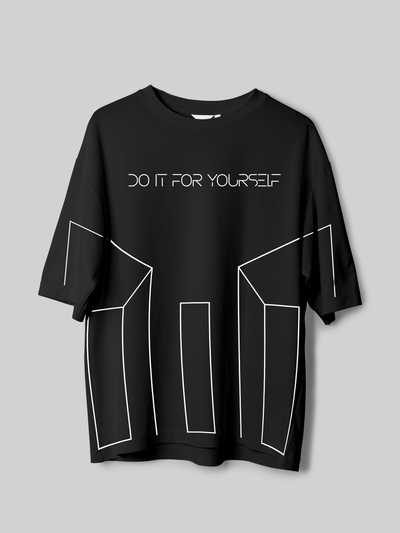 Do It - Unisex Funky Oversized Printed T-Shirt | Black