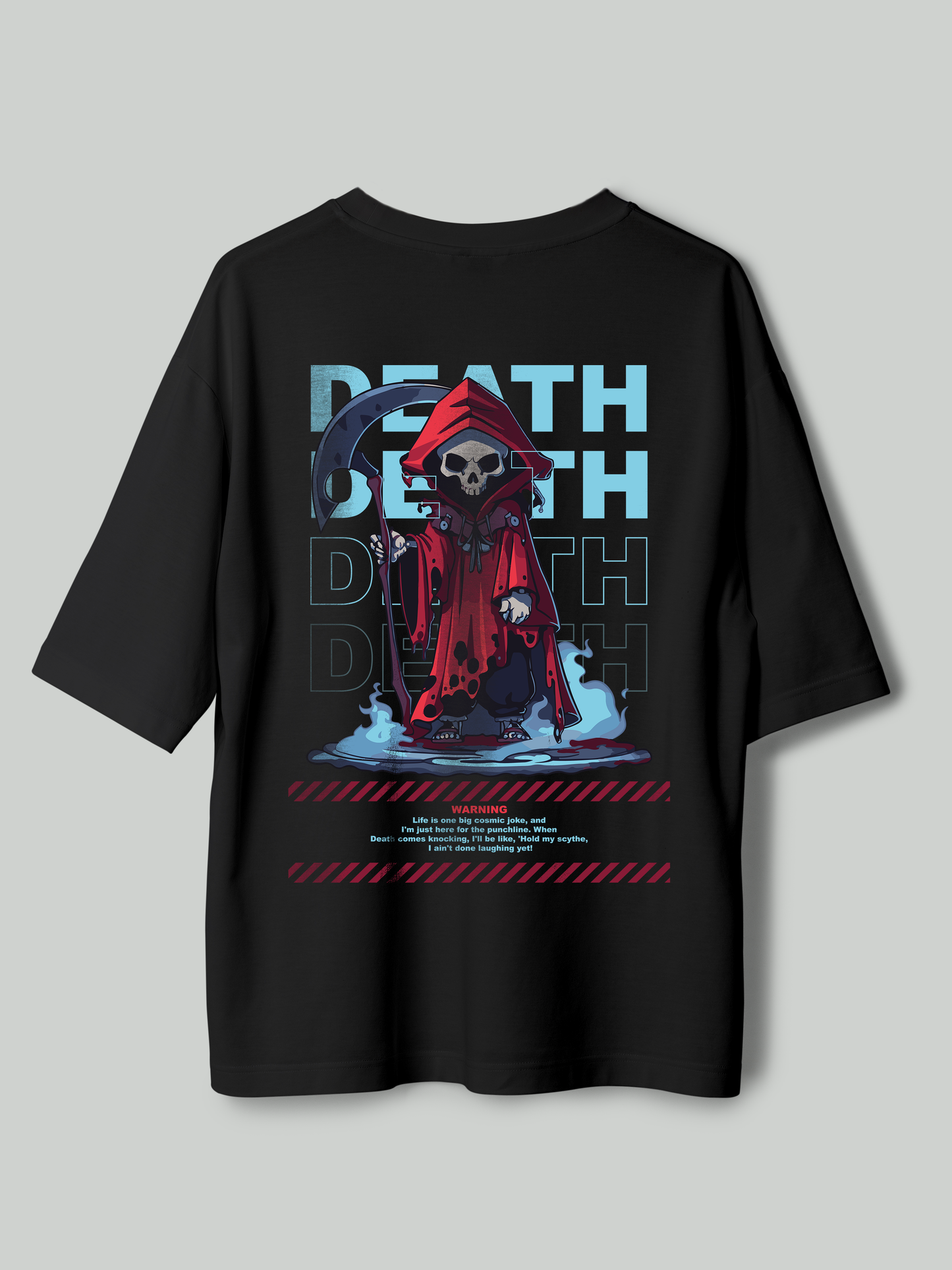Death- Unisex Funky Oversized Printed T-Shirt | Black