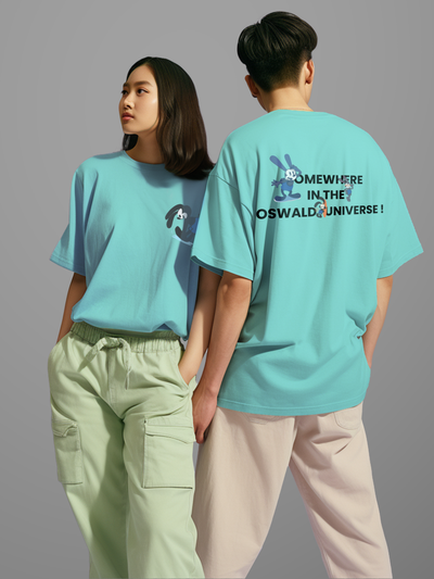 Oswald universe -Unisex Funky Oversized Printed T-Shirt