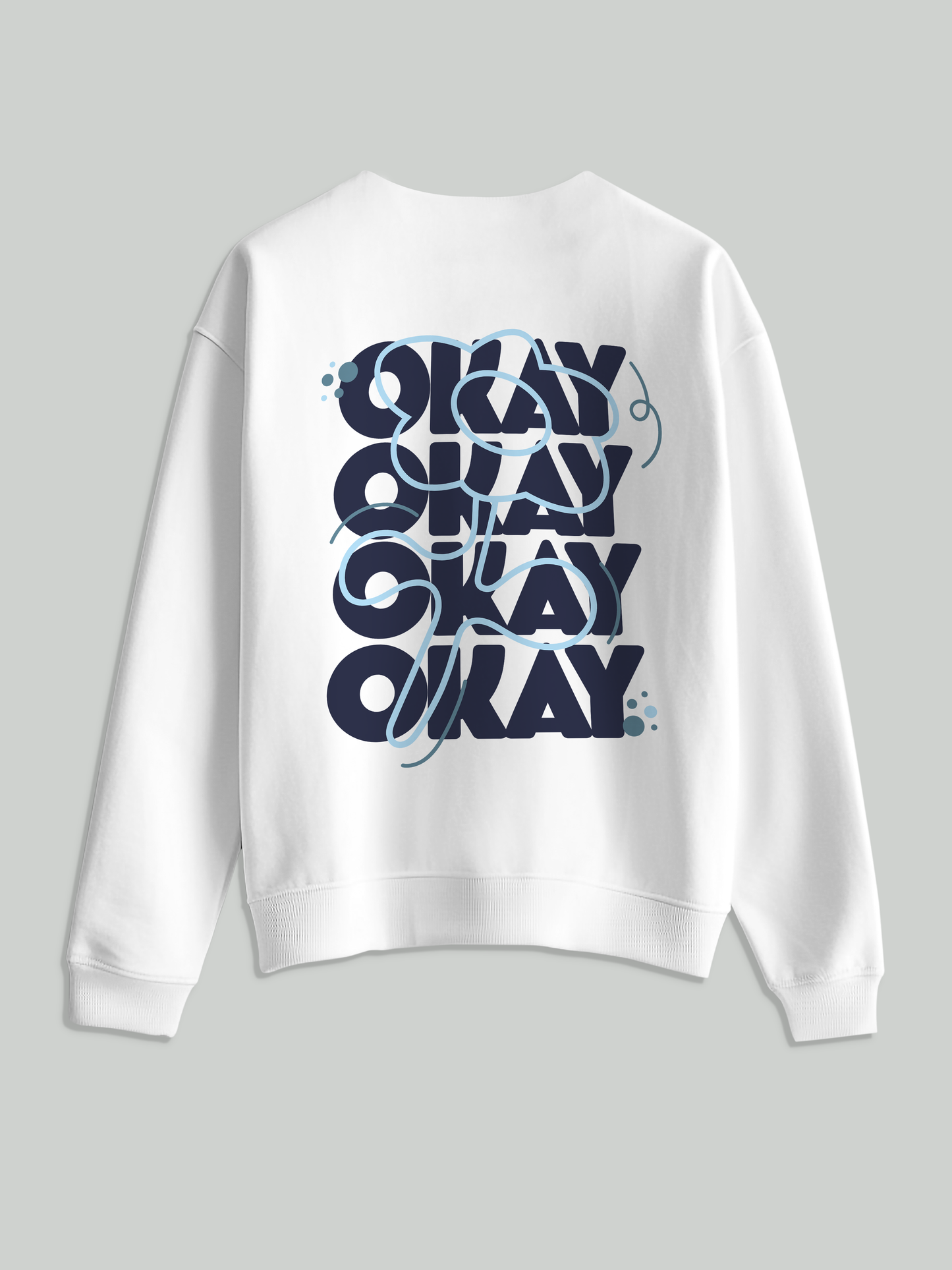 Okay- Women's Cute Oversized Sweatshirt | White