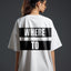 Where to- Unisex Funky Oversized Puff Printed T-Shirt | White