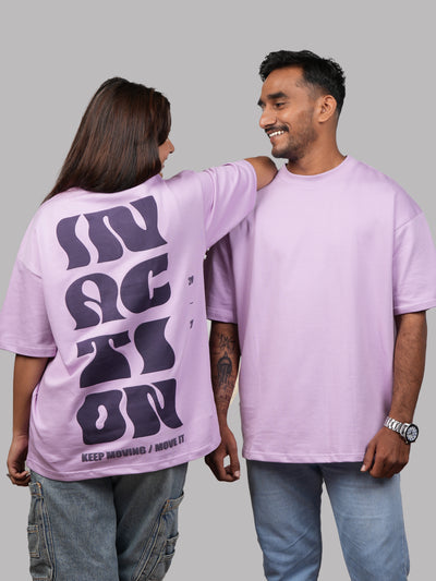 In Action- Unisex Funky Oversized Puff Printed T-Shirt